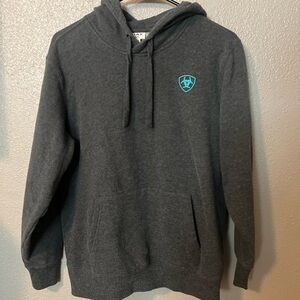 Ariat Charcoal Hoodie with Teal Logo